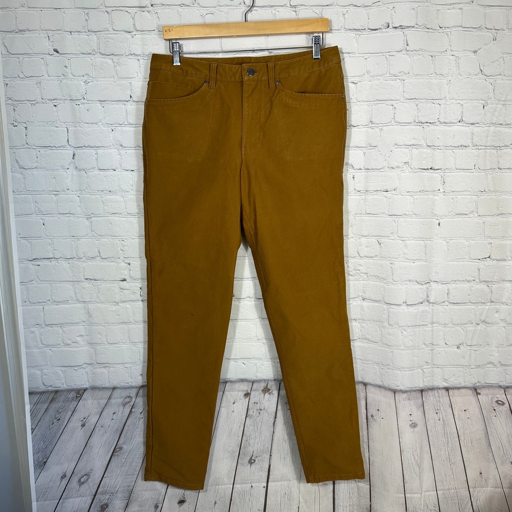 Lululemon ABC Pants Mens 32 Slim Canvas Five Pocket Copper Brown Mustard